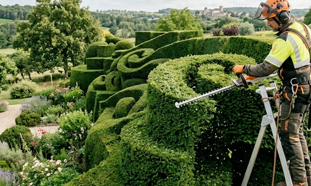 arbres dans un jardin entretenu