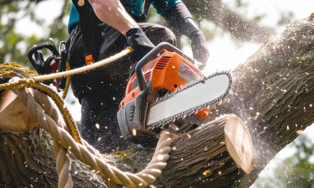 entretien d'arbres dans un jardin